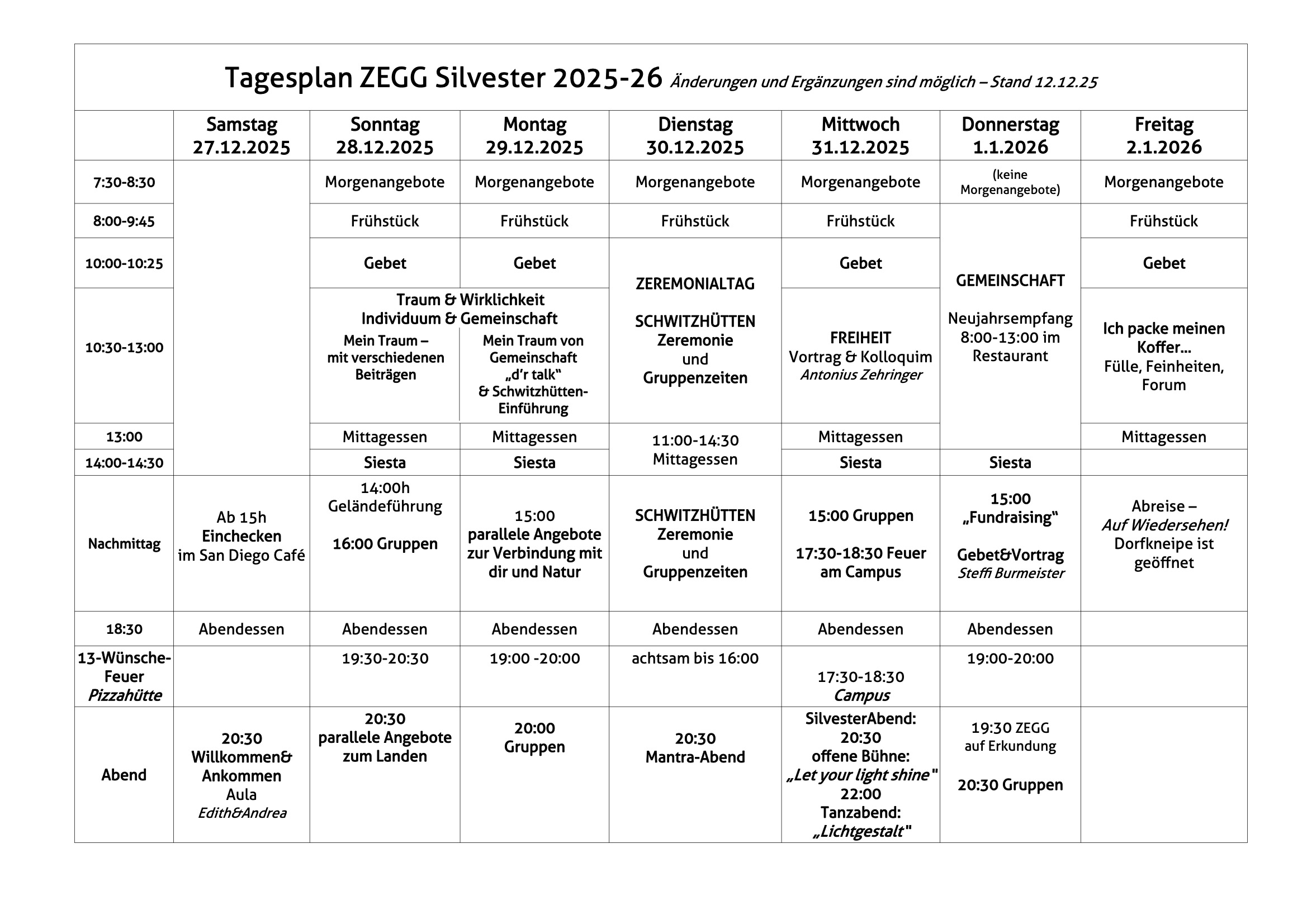ZEGG Silvester 2025 26 Tagesplan website v20251112