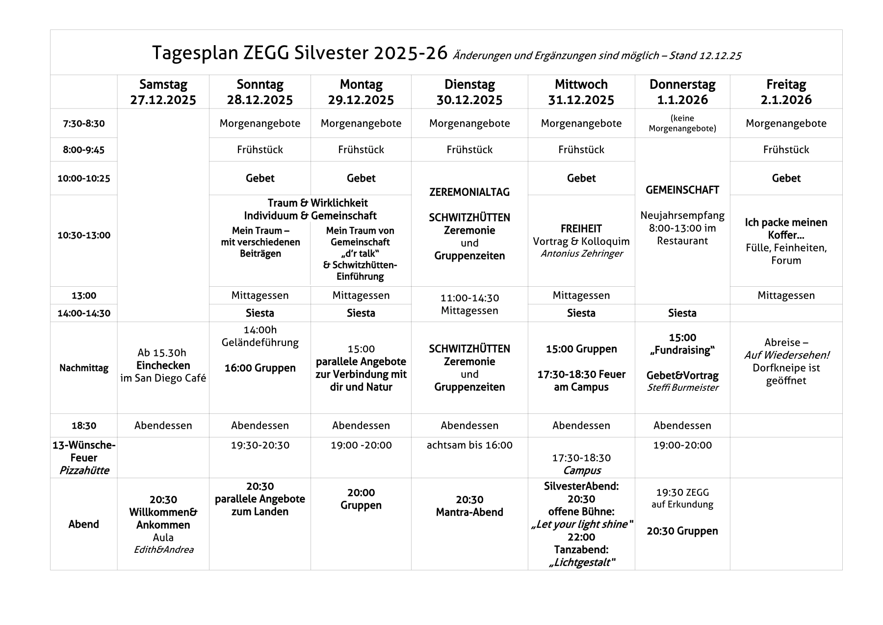 ZEGG Silvester 2025 26 Tagesplan website v20251112